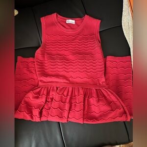 🥰3for1 Price🥰Red Valentino Red luxury Wave PatternSleeveless A line knee length
